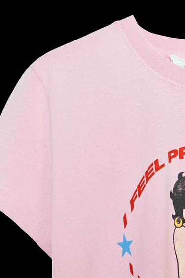 WASHED-EFFECT BETTY BOOP® T-SHIRT - Pink by Zara