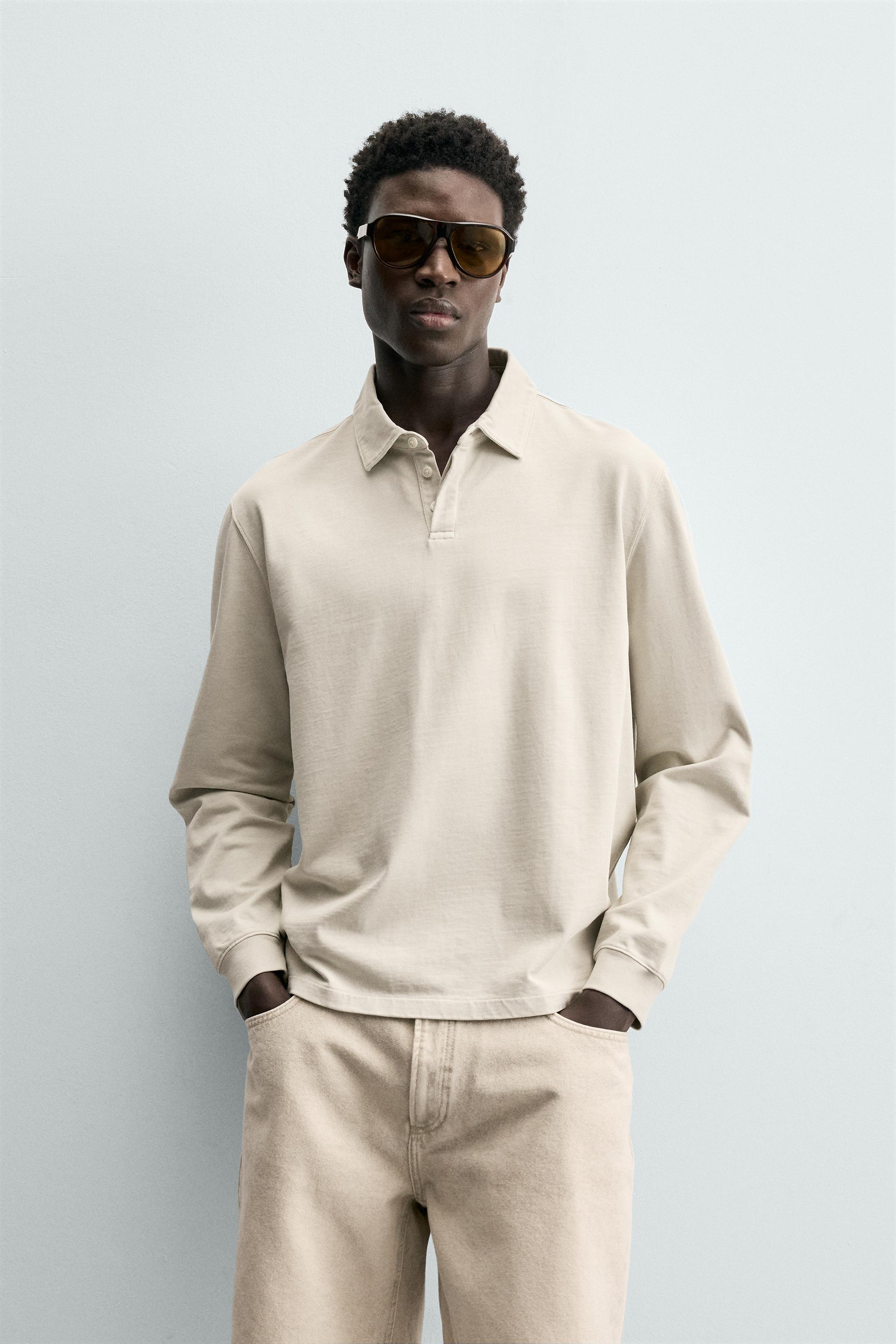 REGULAR FIT POLO SWEATSHIRT - Blue / Lavender | ZARA United States