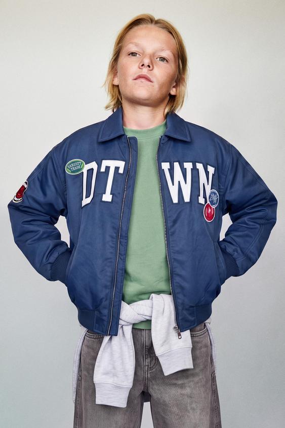 BLOUSON BOMBER VARSITY DÉPERLANT - Bleu de Zara - Image 11