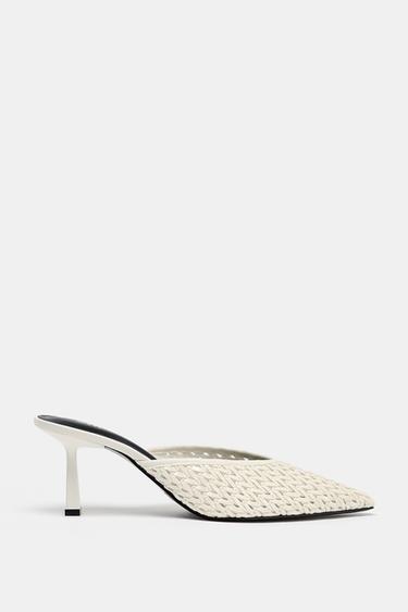BRAIDED HIGH-HEEL SLINGBACKS - white by Zara - Image 0