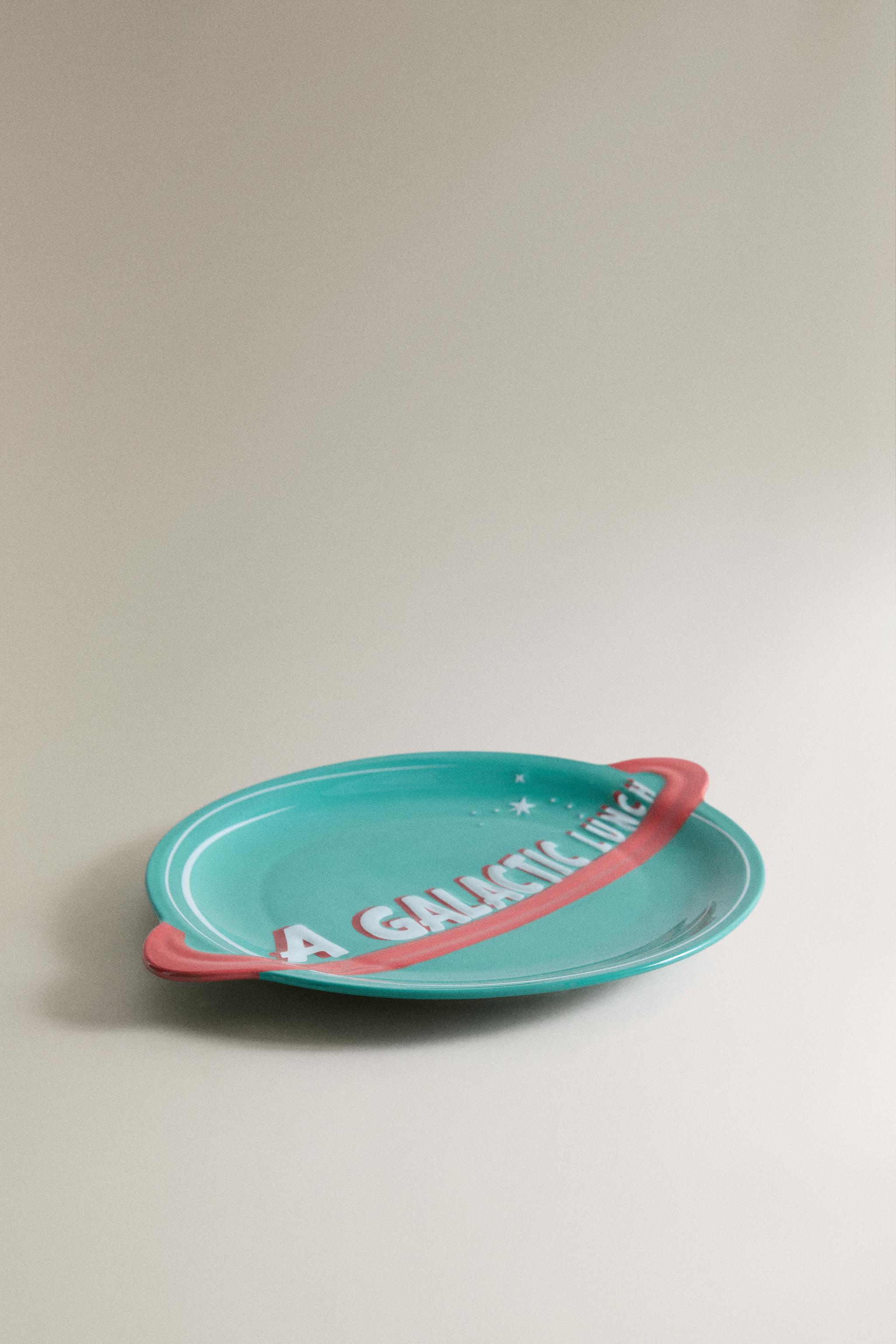 KIDS' SPACE STONEWARE PLATE — Multicolored