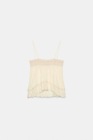 ROMANTIC STRAPPY TOP - Ecru by Zara - Image 6