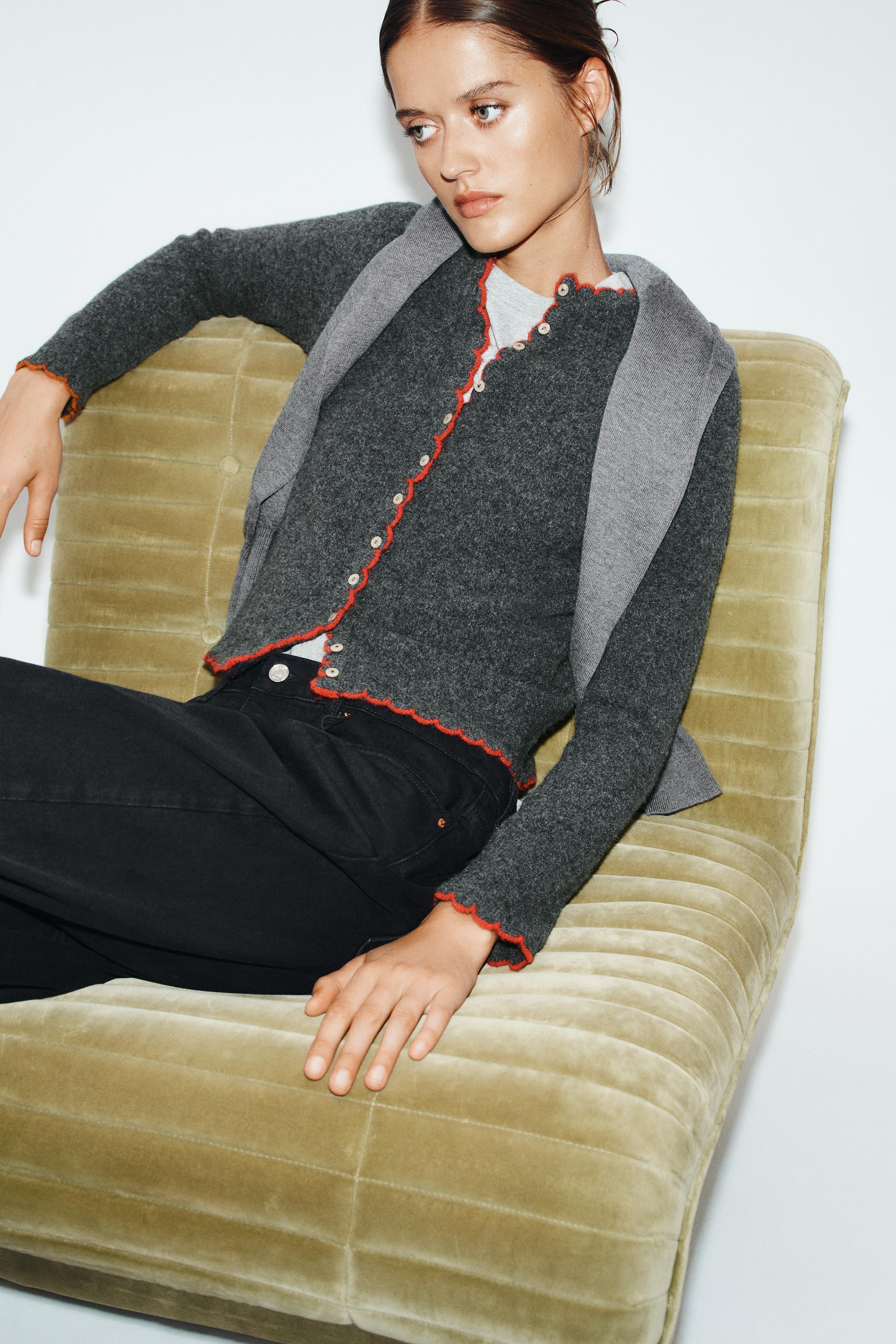 CARDIGAN WITH CONTRAST TRIMS