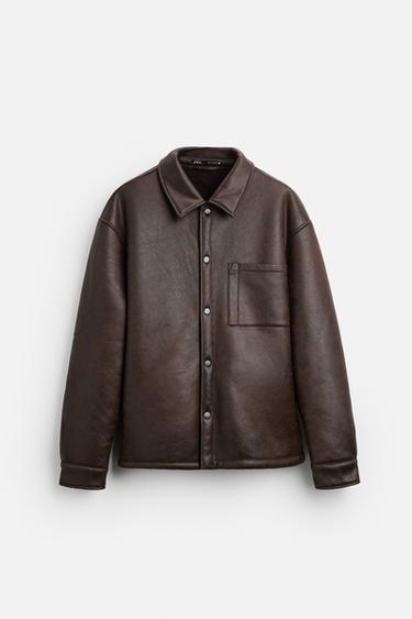 DOUBLE-FACED OVERSHIRT - Brown by Zara
