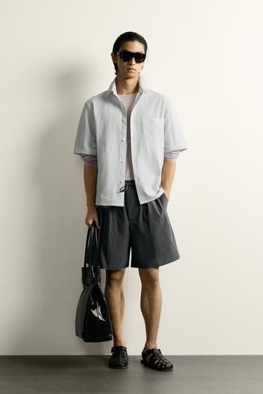 RELAXED FIT SEERSUCKER SHIRT - Stripes by Zara