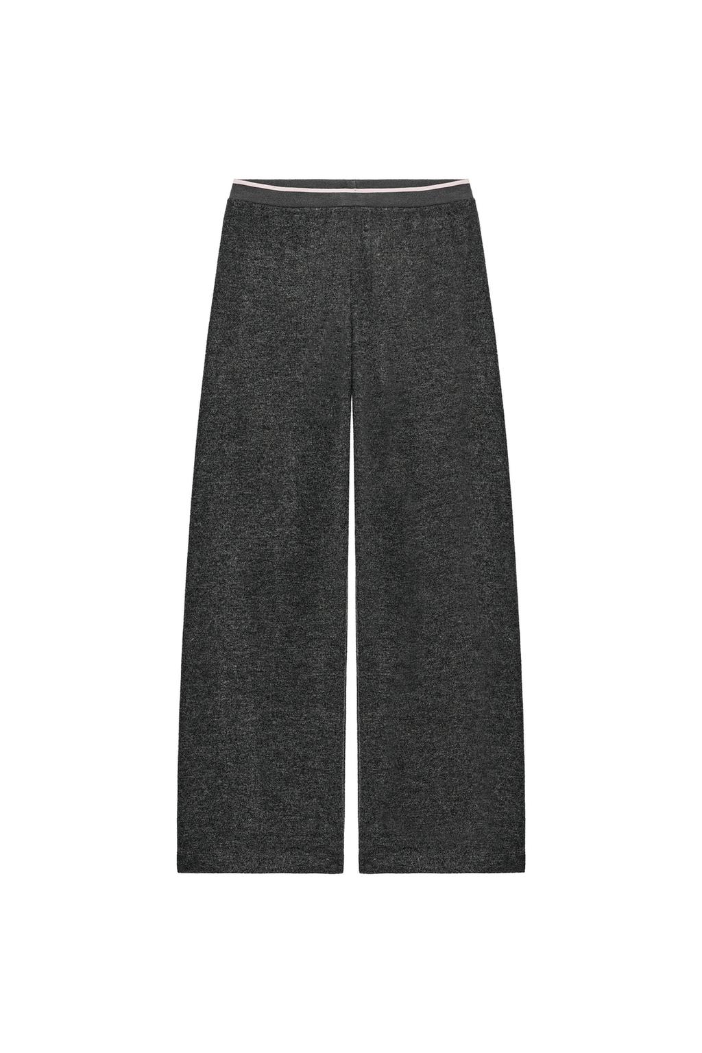 Soft Trousers With Contrast Stripe - Grey Marl by Zara