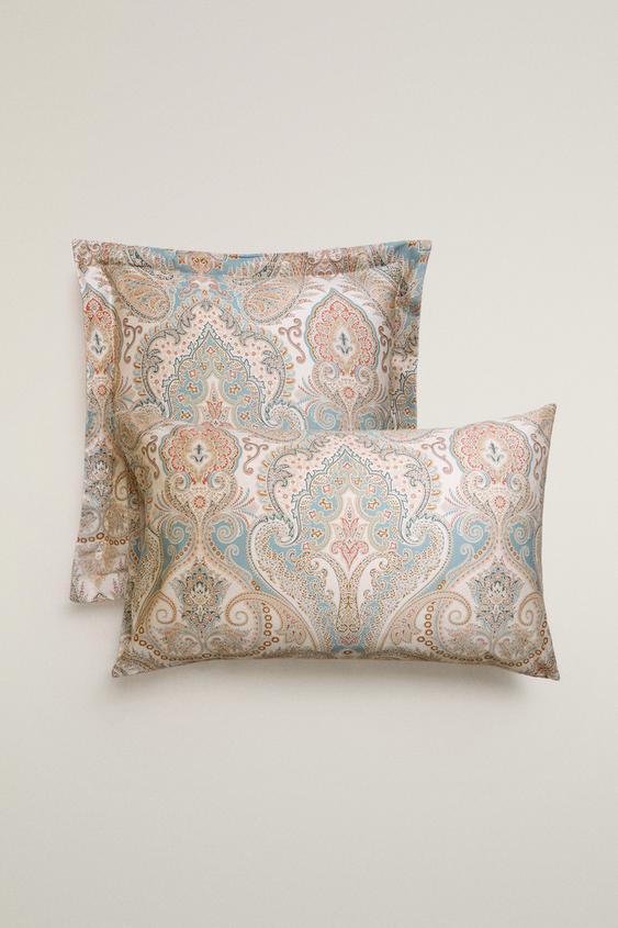 PAISLEY SATEEN PILLOWCASE - Ecru by Zara - Image 0