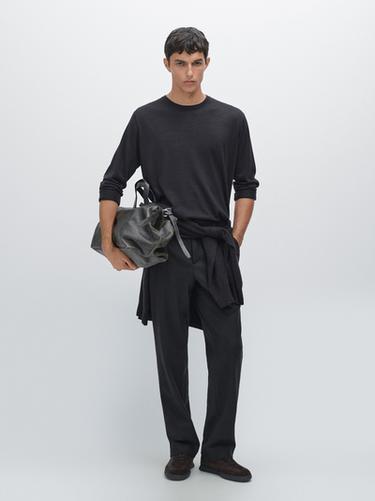 Jersey punto cuello redondo 100% cashmere - Marino de Zara - Imagen 0