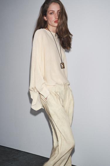 PLAIN KNIT SWEATER - Ecru by Zara - Image 2