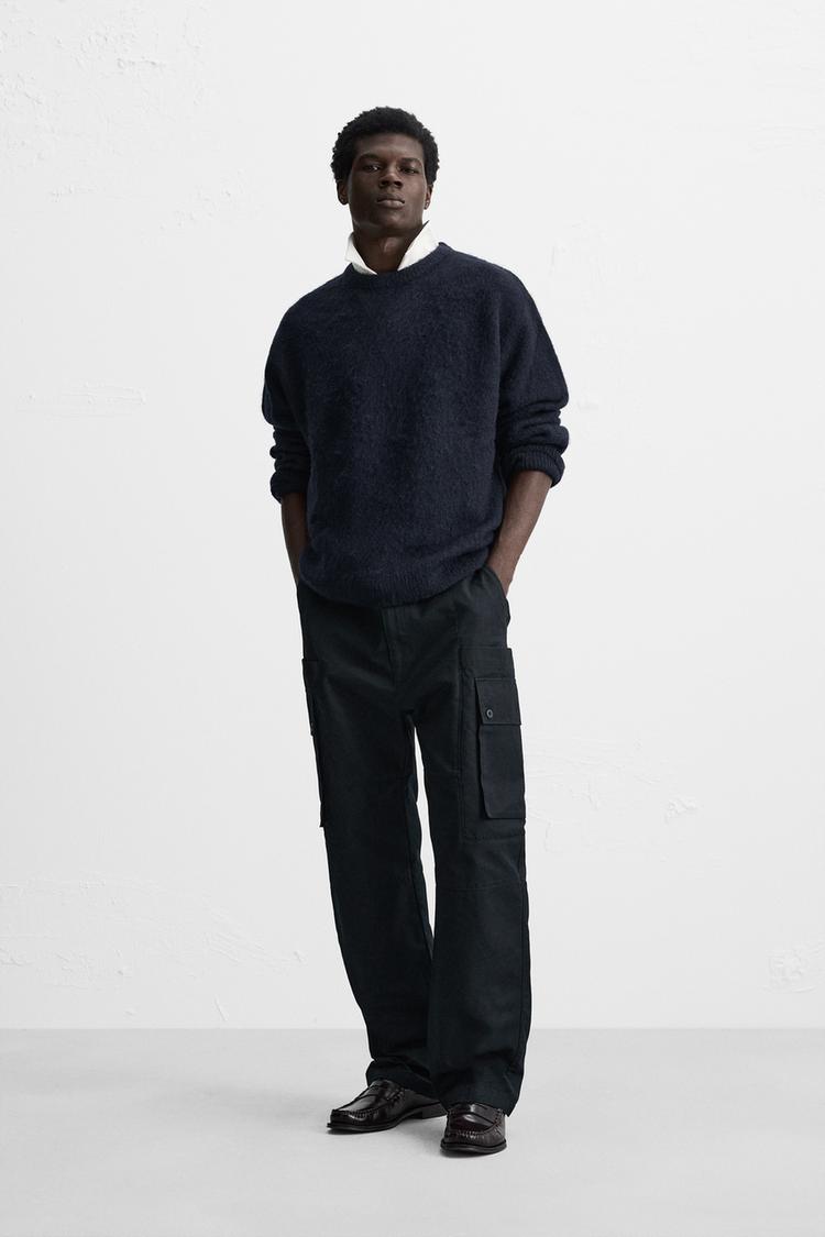 Jersey Hombre Azul Jersey ZARA Texturizado Hombre Azul Cuello