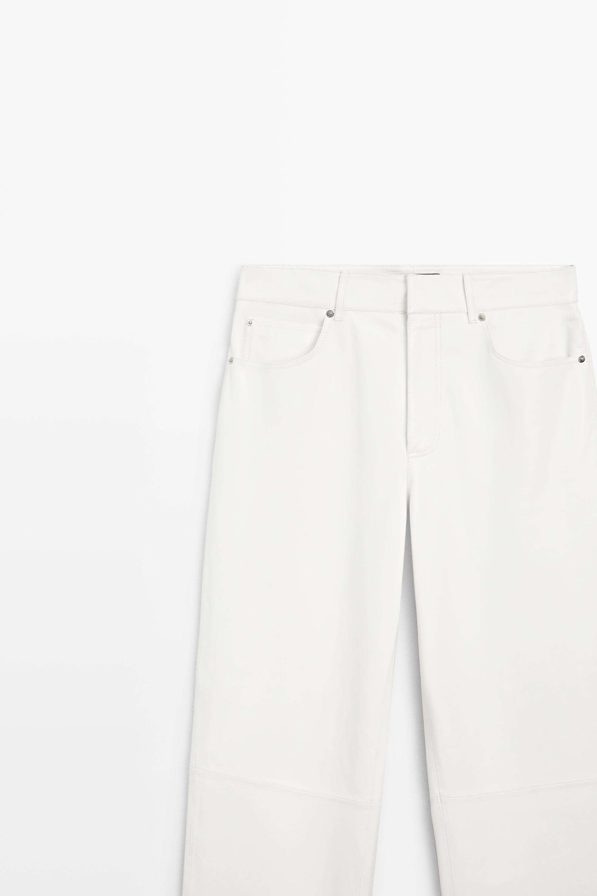 Straight-leg leather pants