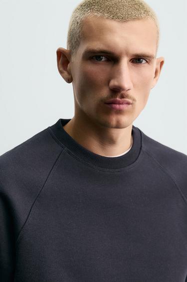 RELAXED FIT CREW NECK SWEATSHIRT - Dark navy by Zara