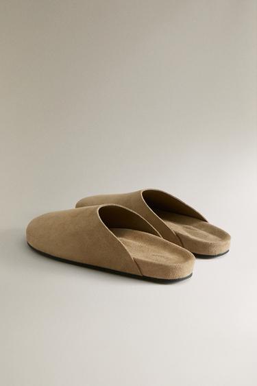 SABOT MINIMALISTE EN CUIR - Gris taupe de Zara - Image 3