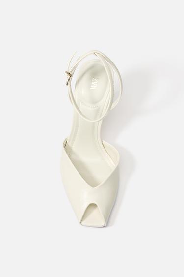 SANDALIA TACÓN ABERTURA - Blanco de Zara