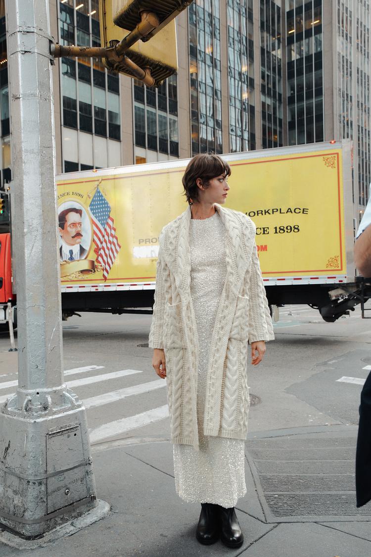 ケーブルニット ロングコート - エクリュ | ZARA Japan / 日本 