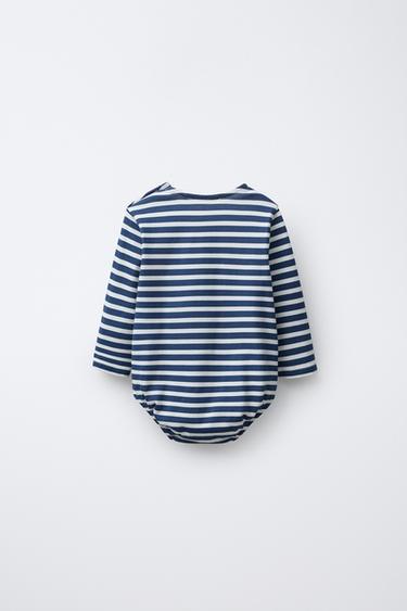 BODY À RAYURES - Bleu marine de Zara - Image 1