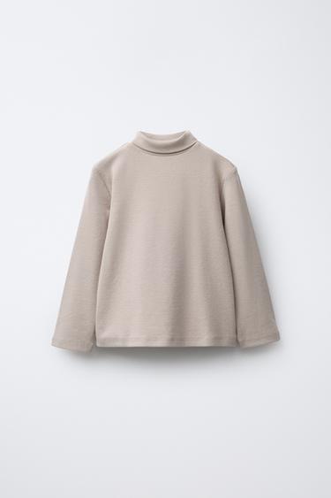 TURTLENECK T-SHIRT - Taupe grey by Zara