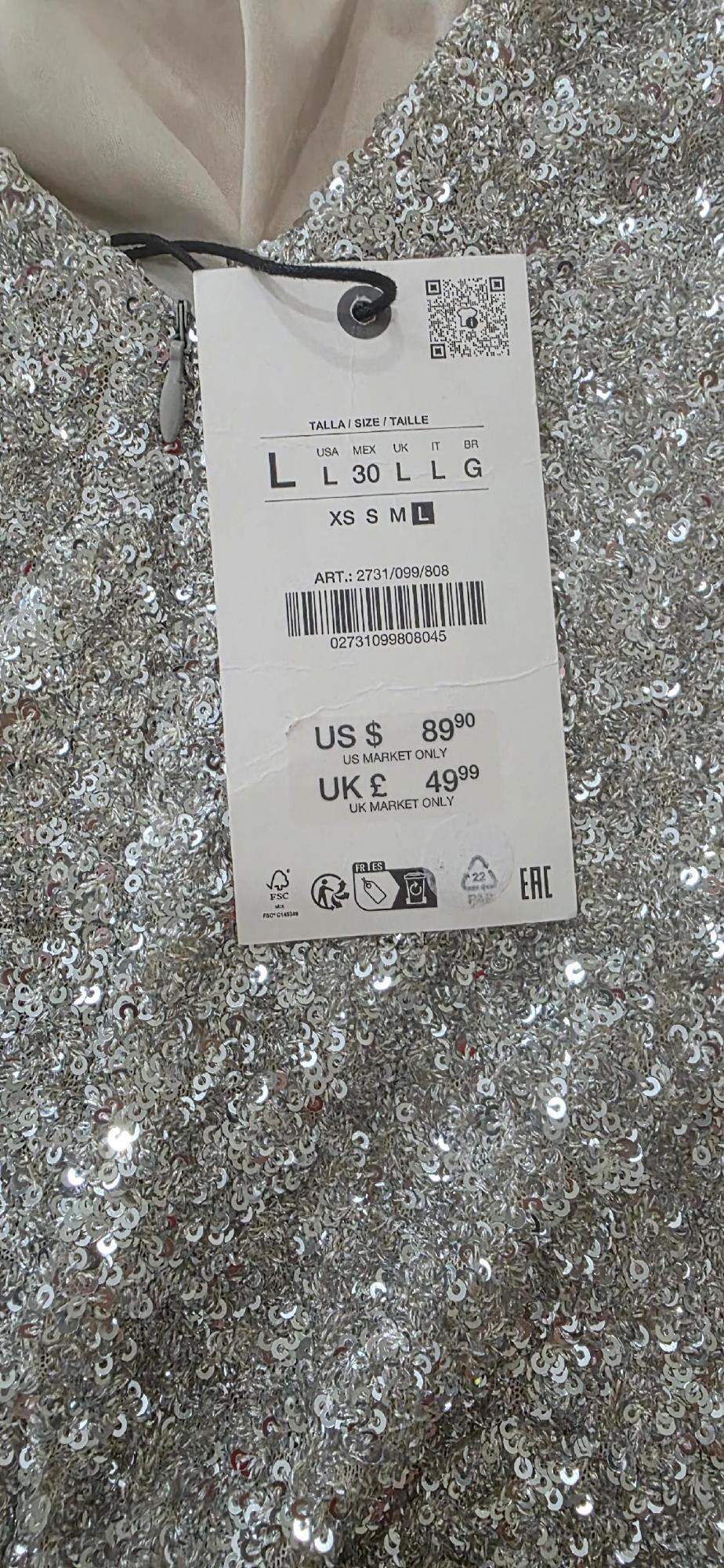 ZW COLLECTION SEQUIN SHOULDER PAD DRESS - Image 4