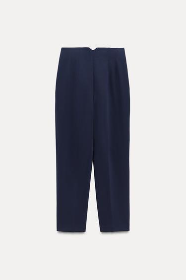 PANTALON TAILLE HAUTE - Bleu marine de Zara - Image 5