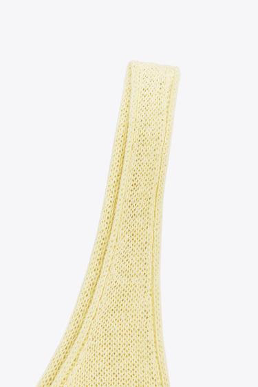 LINEN BLEND KNIT TOP - Light yellow by Zara - Image 5
