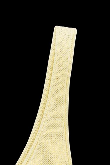 STRICKTOP MIT LEINEN - Hellgelb von Zara