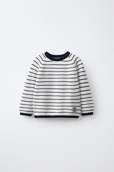 STRIPED KNIT JUMPER - Blue by Zara
