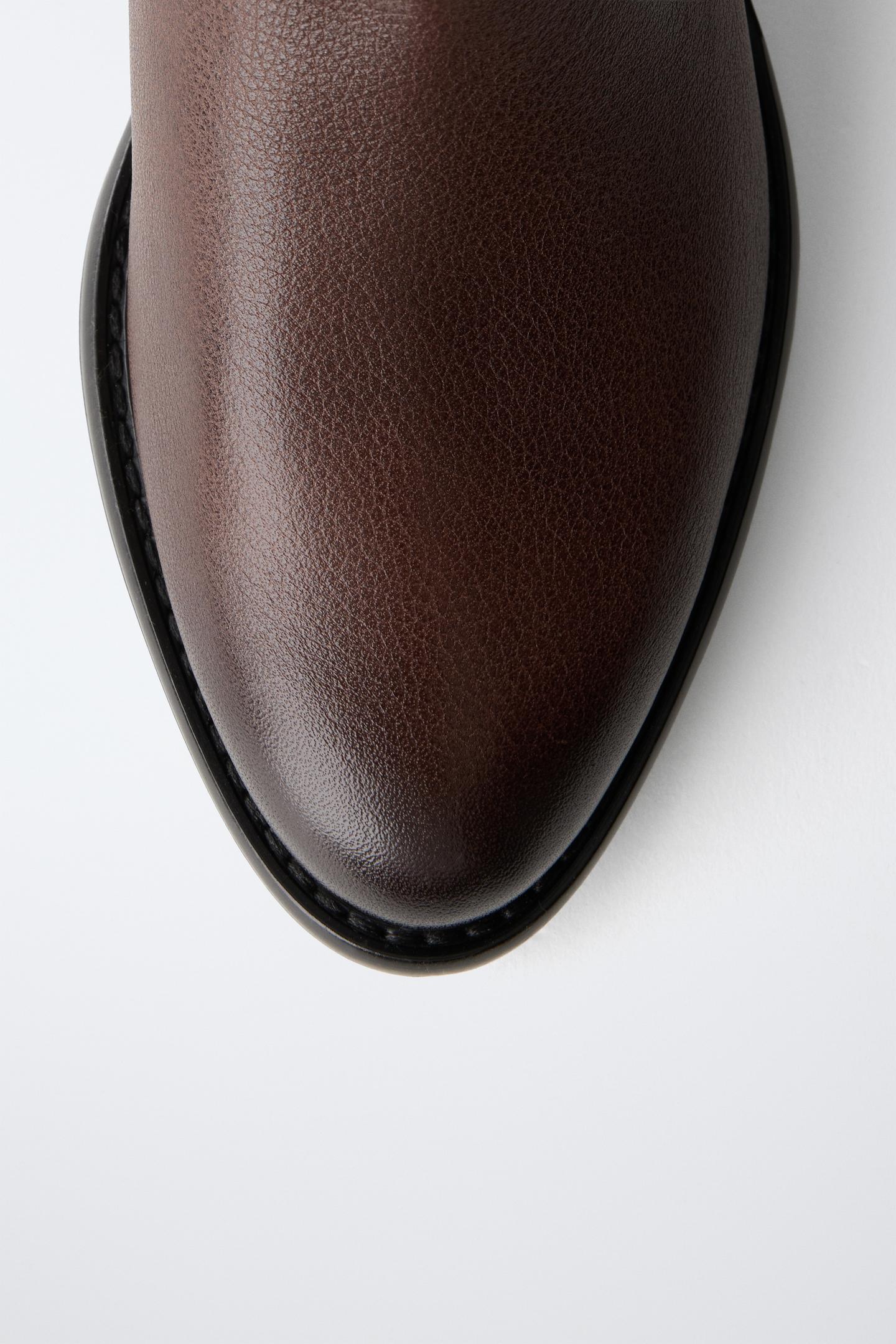Детские ботинки Zara Leather Cowboy, цвет: Коричневый — фото 6