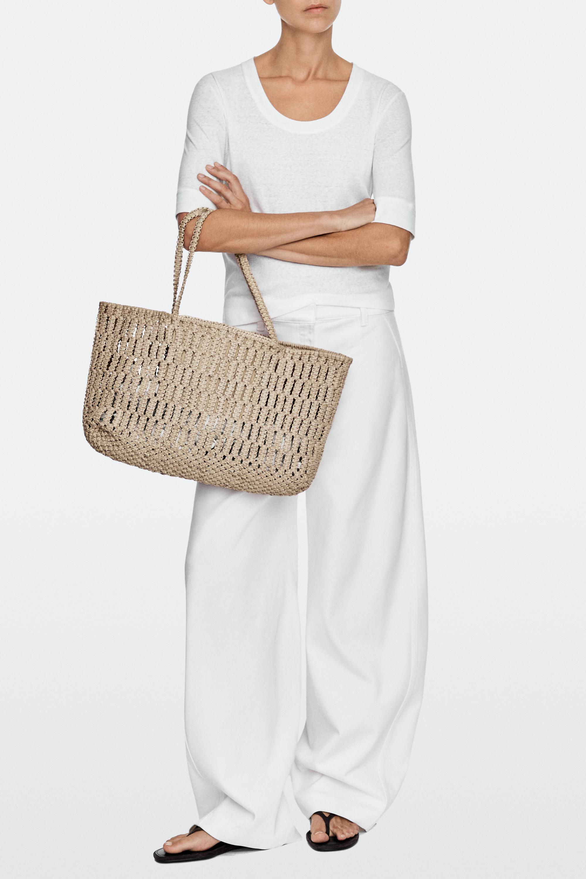 Braided nappa leather shopper bag