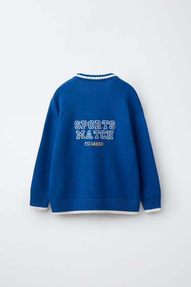 VARSITY KNIT CARDIGAN - Bluish by Zara