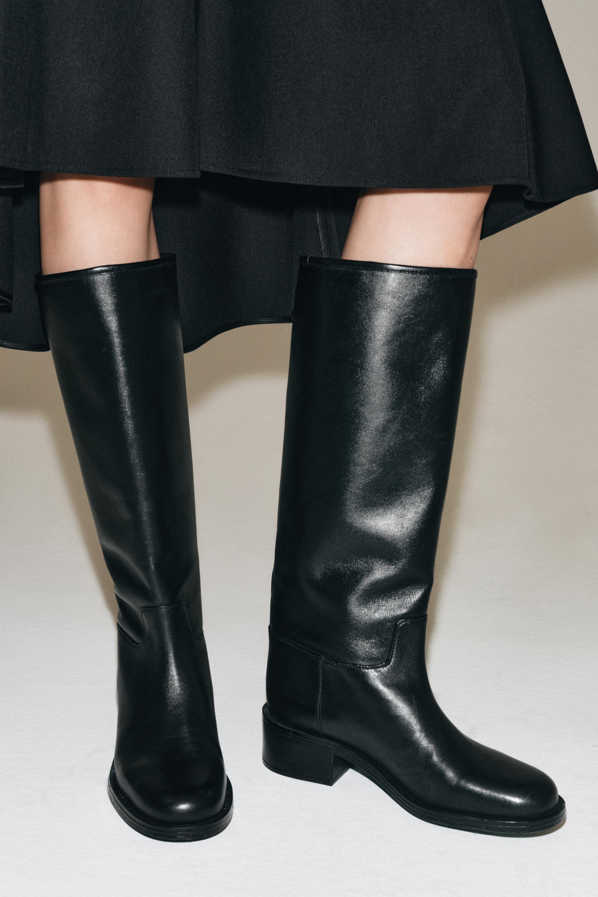 Leather High Boots by Zara