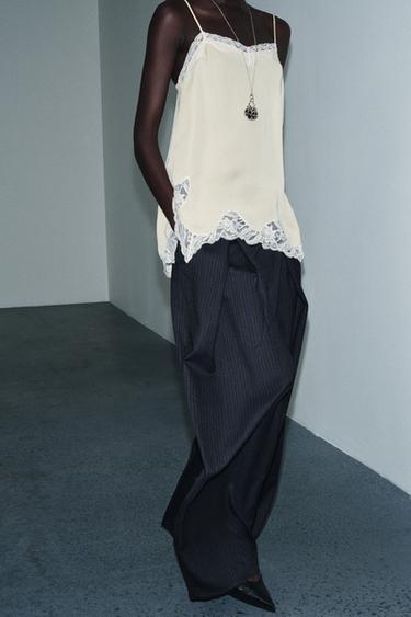 PANTALÓN RAYA DIPLOMÁTICA PINZAS ZW COLLECTION - Marino de Zara