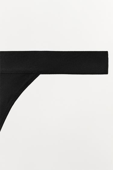 VISCOSE THONG - Black by Zara - Image 6