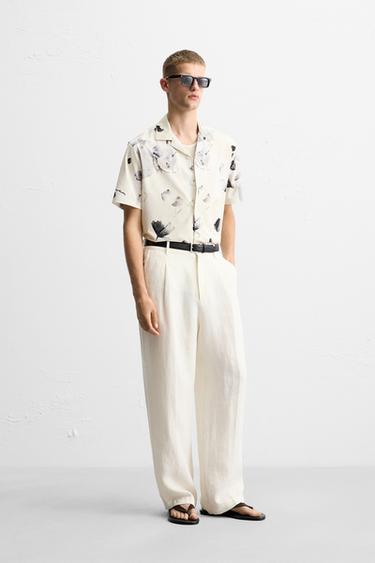 CHEMISE ÉLASTIQUE À IMPRIMÉ FLORAL - Beige de Zara - Image 3