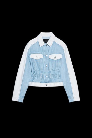 Z1975-JEANSJACKE MIT MATERIALKOMBINATION - Mittelblau von Zara - Bild 0