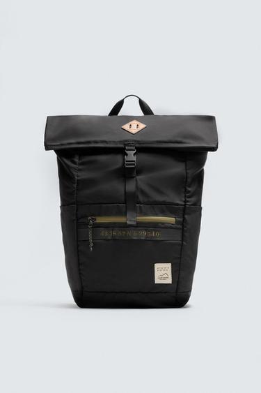 Zara CONTRAST TECHNICAL BACKPACK - Black