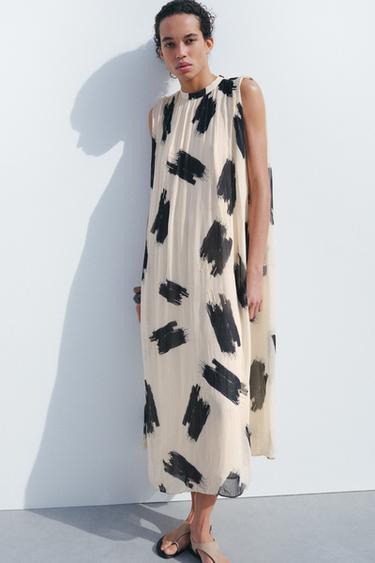 ZW COLLECTION PRINT DRESS - Ecru / Black by Zara - Image 1