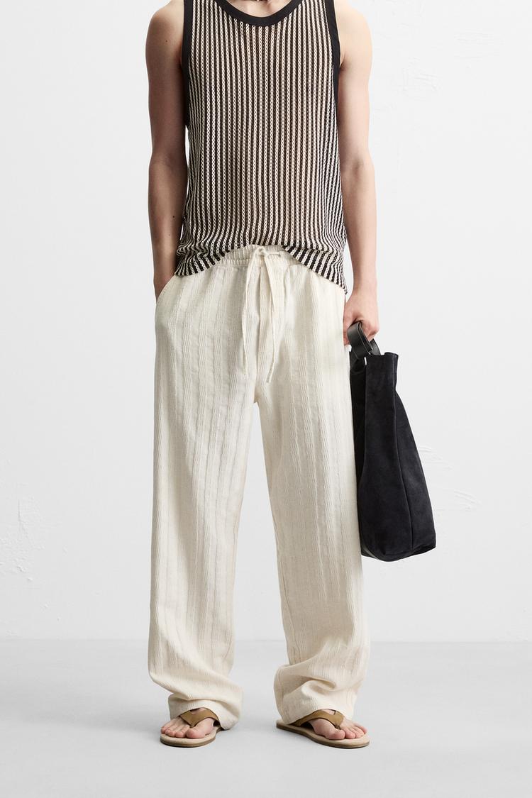 STRIPED JACQUARD TROUSERS