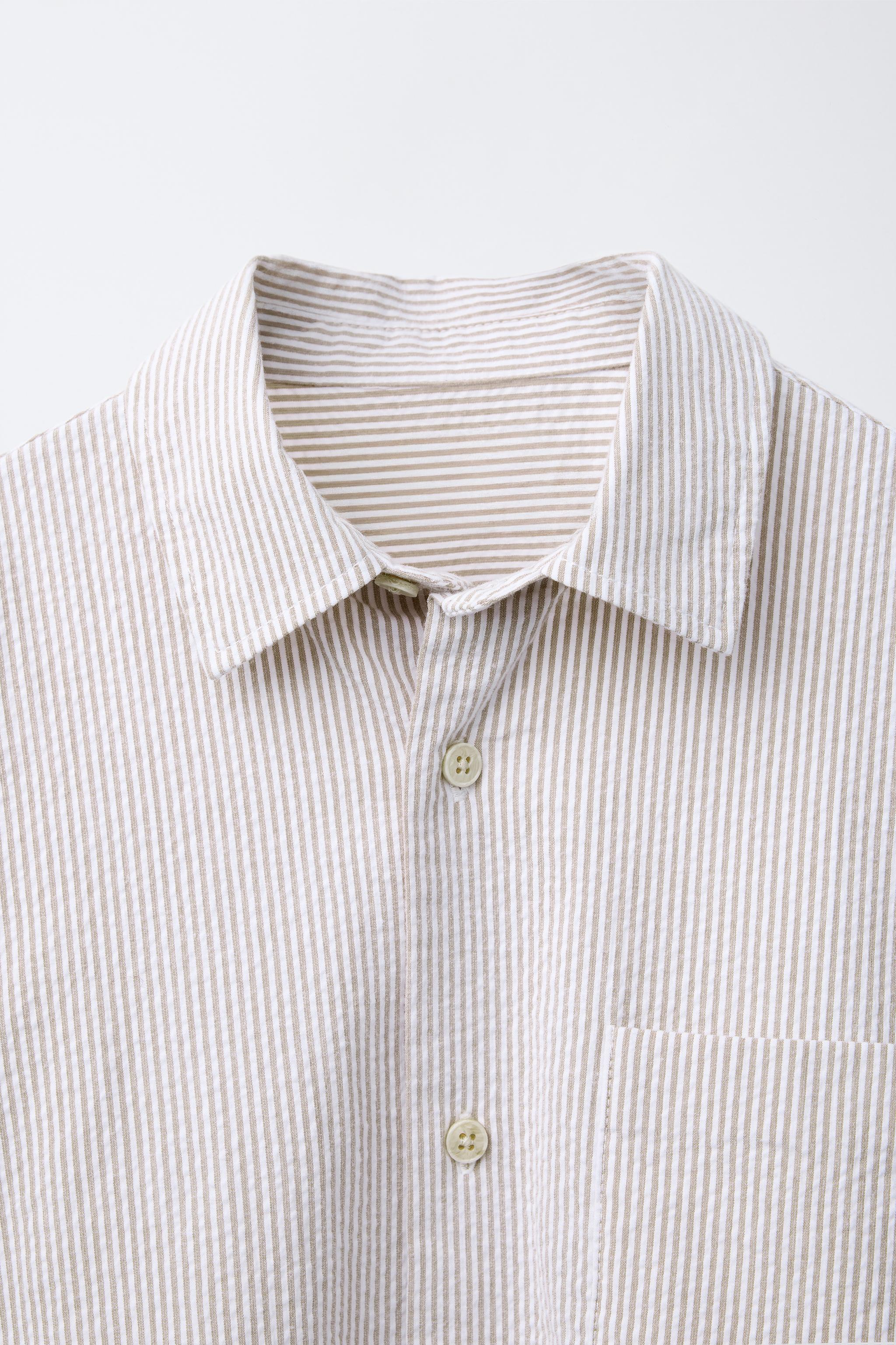 Geoffrey B. Small シアサッカーストライプ シャツ M
