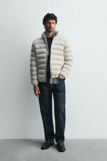 جاكيت مبطن خفيف WATER REPELLENT - صخري by Zara