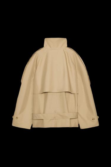 Zara SHORT HIGH NECK TRENCH COAT ZW COLLECTION - Beige