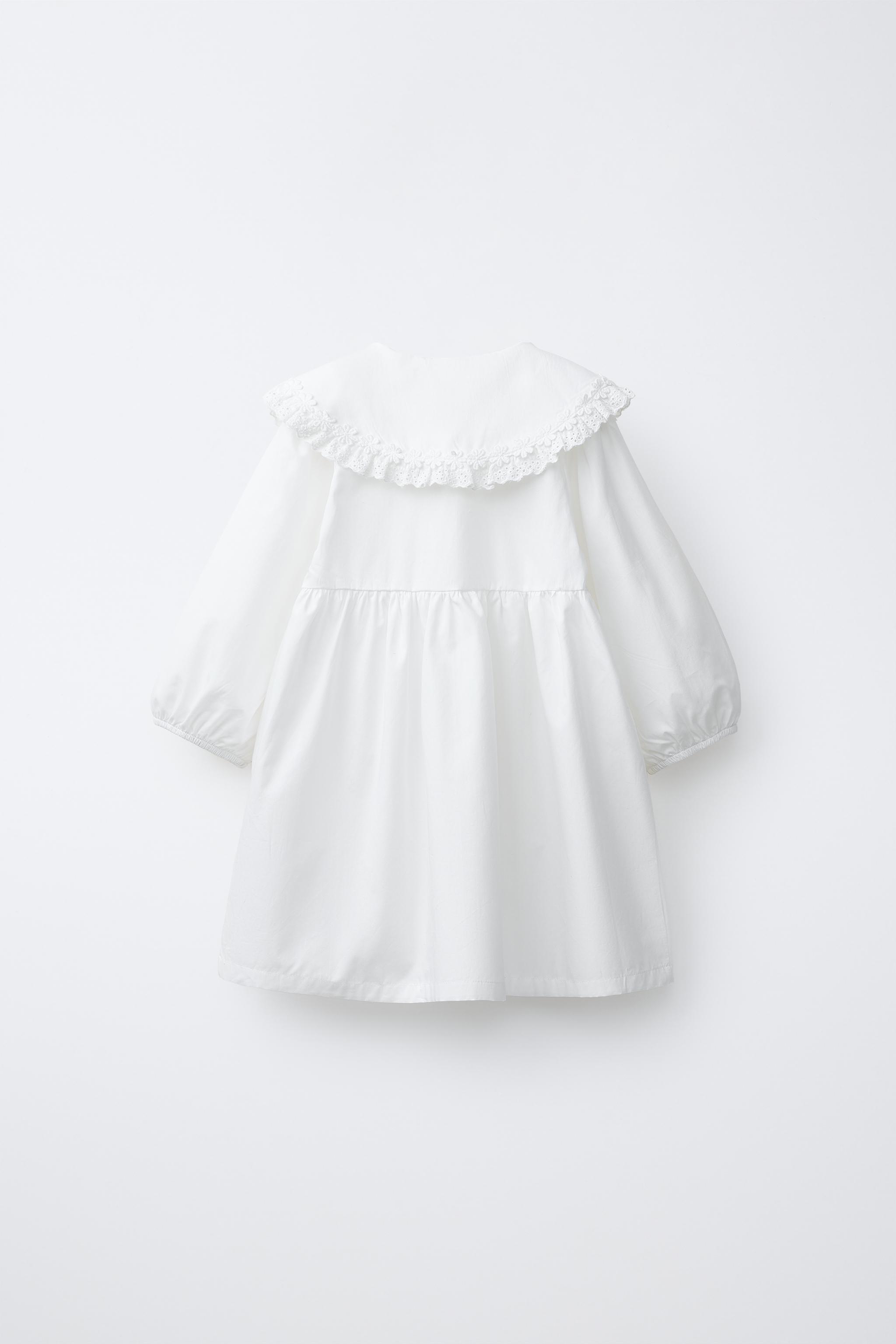 ROBE EN POPELINE COL CLAUDINE BRODÉ
