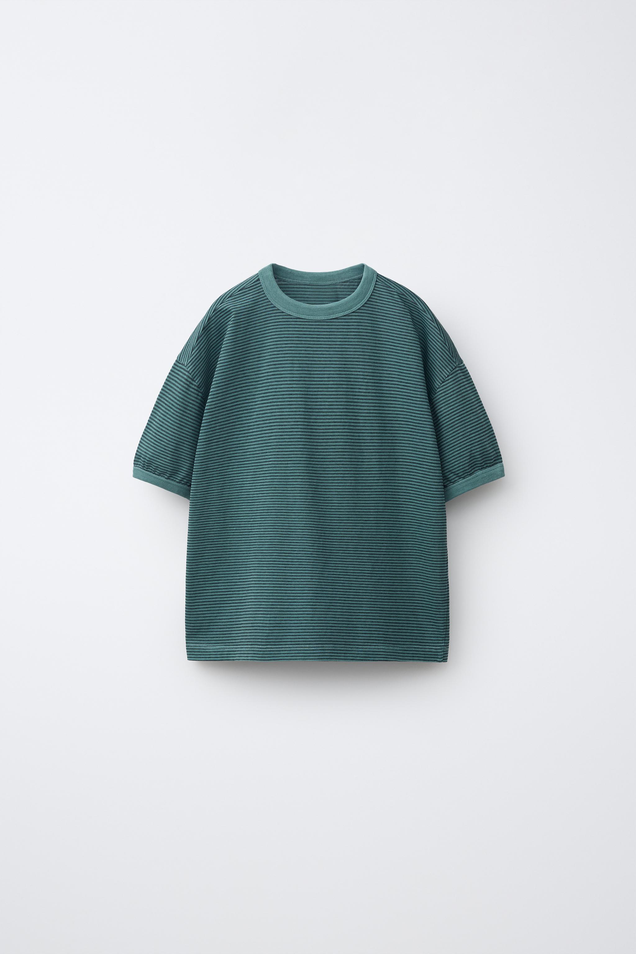 STRIPED T-SHIRT — Duck blue