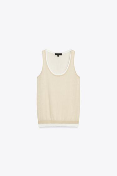 DOUBLE LAYER KNIT TOP - Sand by Zara - Image 5
