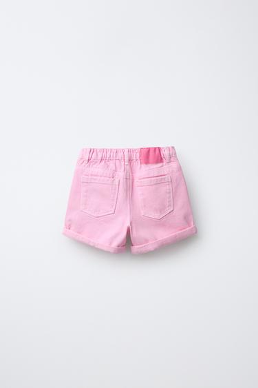 SHORT EN SERGÉ MON FIT - Rose de Zara - Image 1