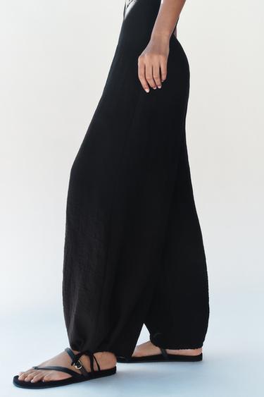 COMBINAISON LONGUE HALTER BOUFFANTE - Noir de Zara - Image 4