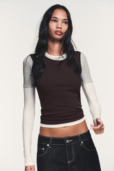 JEAN TRF WIDE LEG TAILLE BASSE - Bleu marine foncé de Zara - Image 3