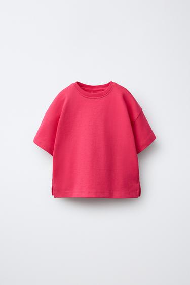 T-SHIRT UNI INTERLOCK - Fraise de Zara