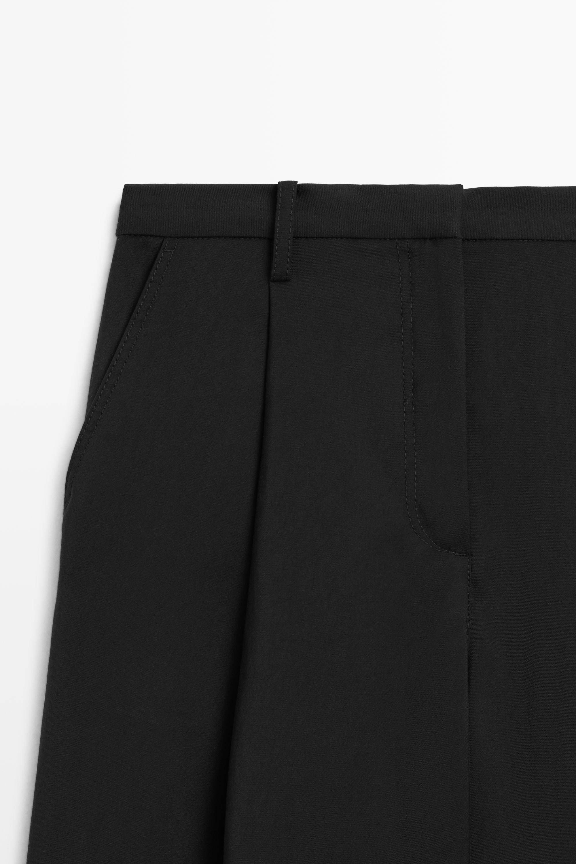 Flowing cropped wide-leg pants