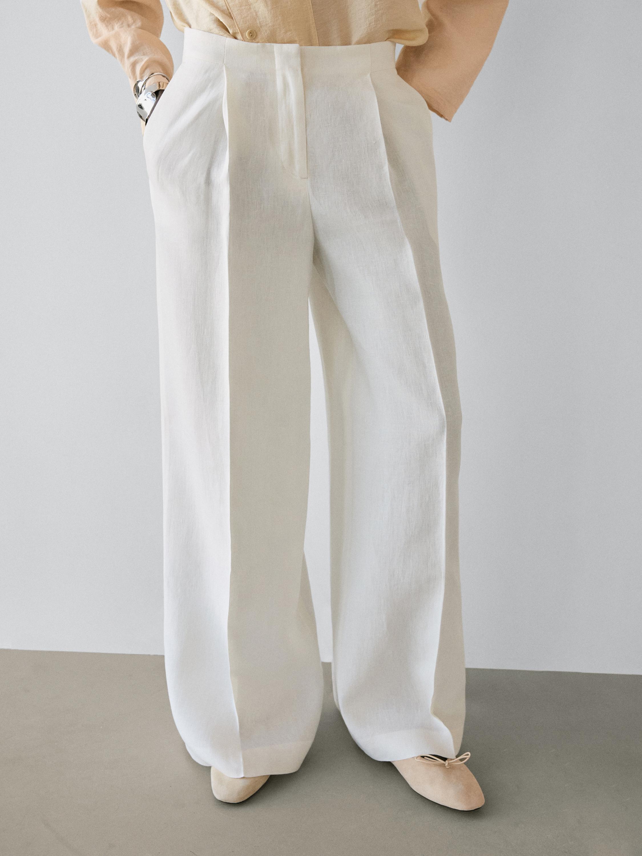 Pantalon de tailleur fluide en lin