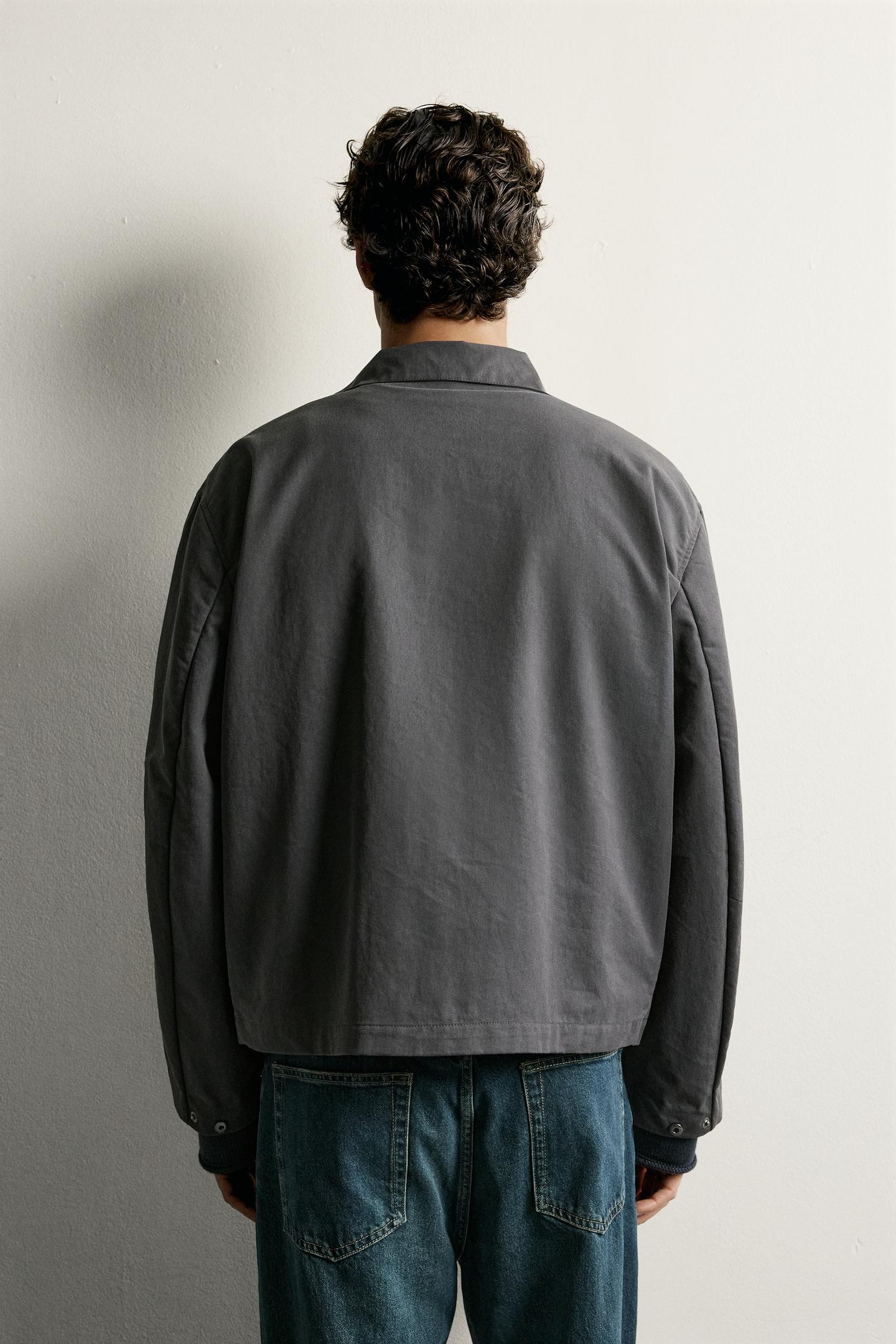 Мужская куртка Zara Water-Repellent Technical, цвет: Антрацитовый серый — фото 3